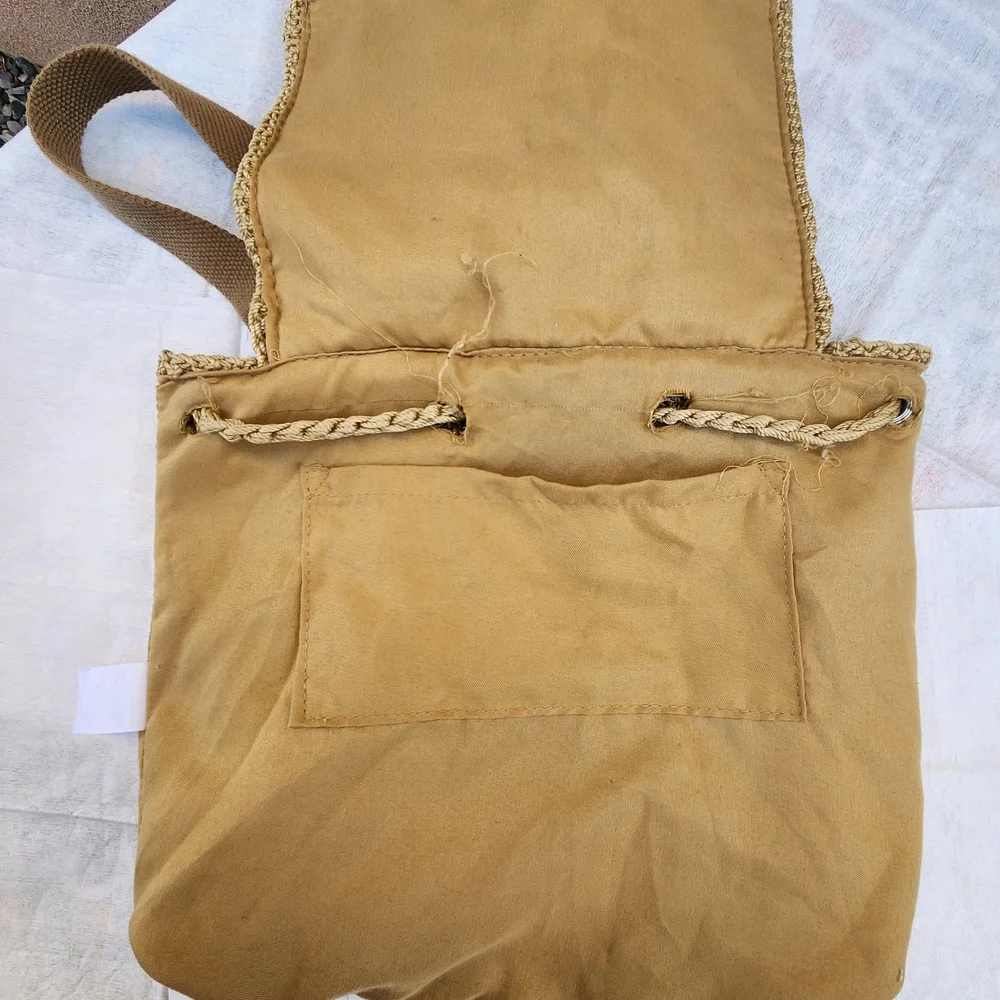 Handcrafted Tan Crochet Bag‎